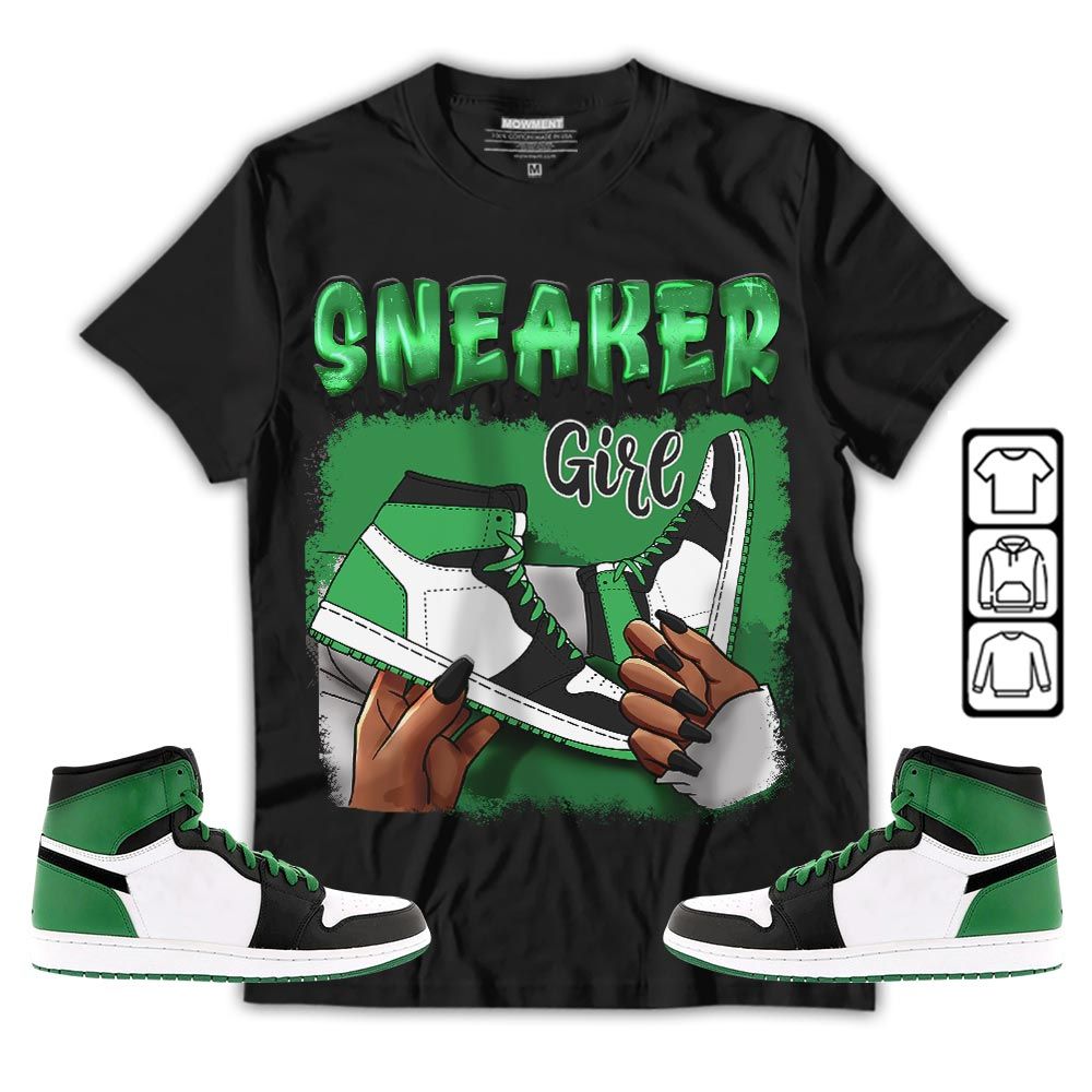 Black Fashion Sneaker Shirt Match Lucky Green 1s, Jordan 1 Lucky Green Hoodie Sweatshirt MKO T-Shirt