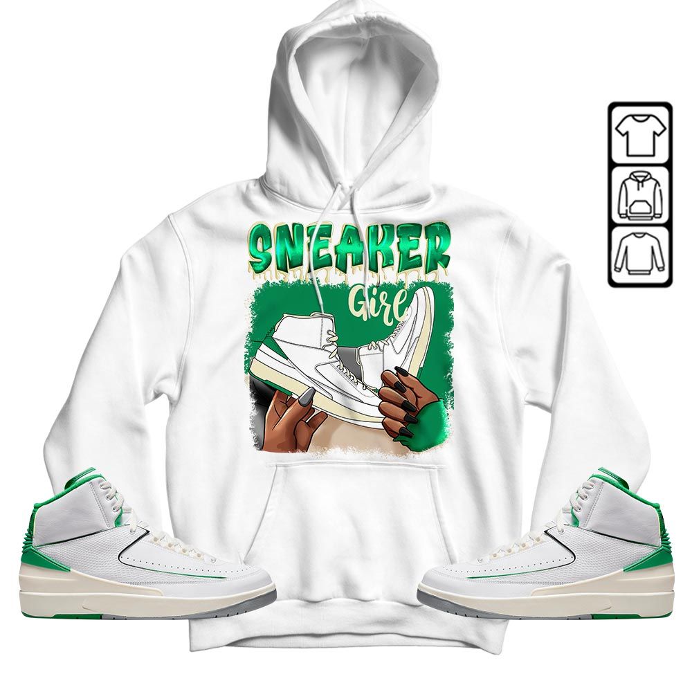 Black Fashion Sneaker Shirt Match Lucky Green 2s, Jordan 2 Lucky Green MKO T-Shirt