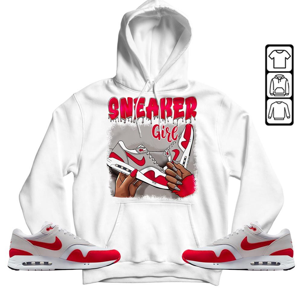 Black Fashion Sneaker Shirt Match Max 1 86 University Red, Air Max 1 86 Big Bubble MKO T-Shirt