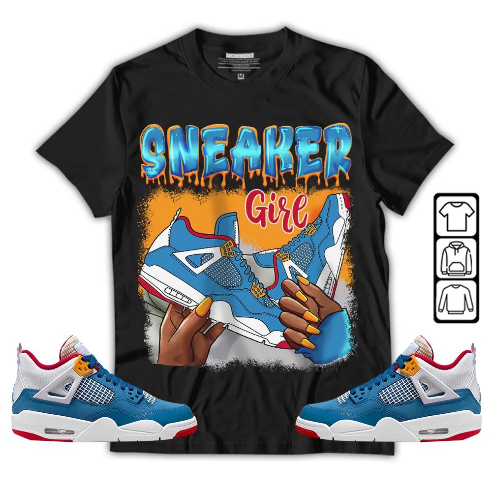 Black Fashion Sneaker Shirt Match Messy Room 4s, Jordan 4 GS Messy Room MKO T-Shirt