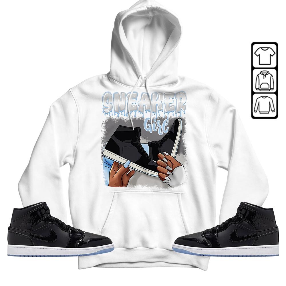 Black Fashion Sneaker Shirt Match Mid Knicks 1s, Jordan 1 Mid Space Jam MKO T-Shirt