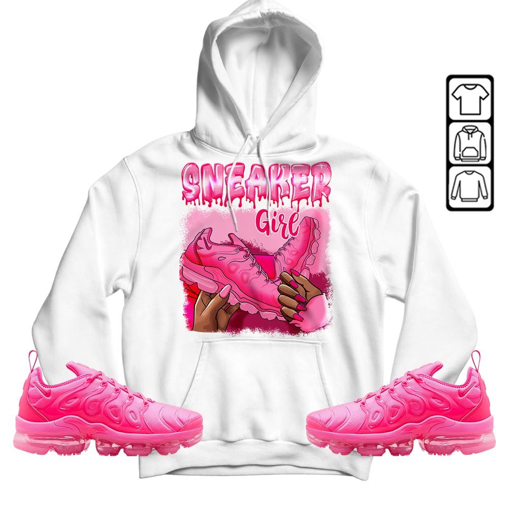 Black Fashion Sneaker Shirt Match Plus Triple Pink, Air VaporMax Plus Triple Pink MKO T-Shirt