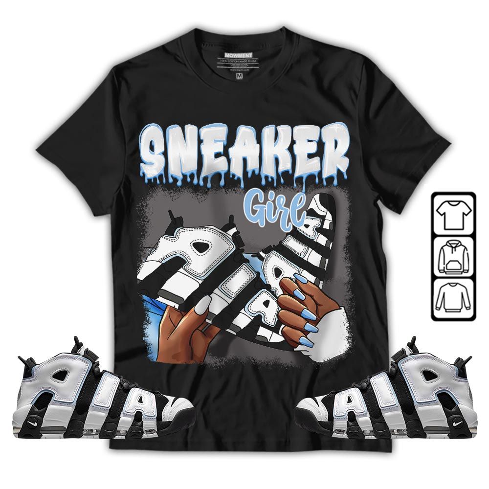 Black Fashion Sneaker Shirt Match Uptempo Cobalt Bliss, Air More Uptempo Cobalt Bliss MKO T-Shirt