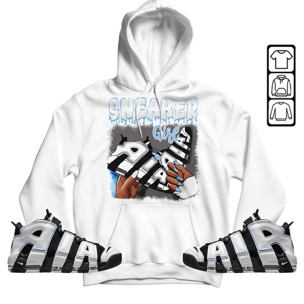 Black Fashion Sneaker Shirt Match Uptempo Cobalt Bliss, Air More Uptempo Cobalt Bliss MKO T-Shirt