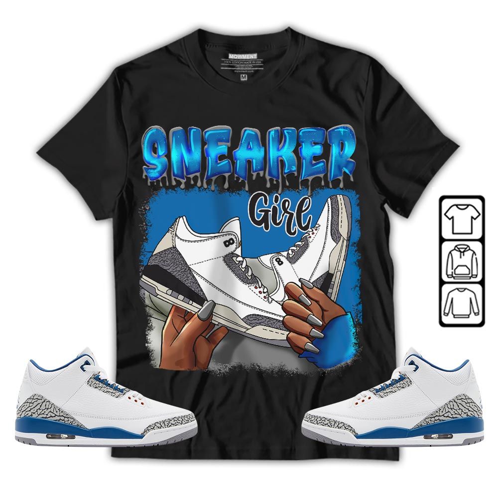 Black Fashion Sneaker Shirt Match Wizards 3s, Jordan Retro 3 Wizards MKO T-Shirt