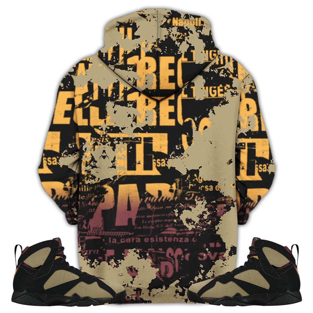 Blessed Drip Sneaker Shirt Match Black Cherrywood 7S, Jordan 7 Black Olive Hoodie Sweatshirt Tee All Over Print MKO Shirt