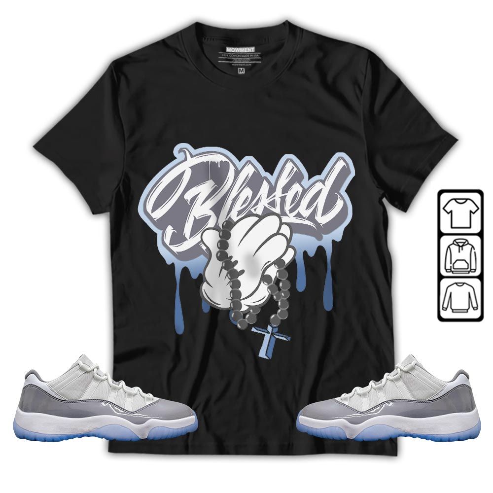Blessed Drip Sneaker Shirt Match Cement Grey 11s, Jordan 11 Low Cement Grey MKO T-Shirt