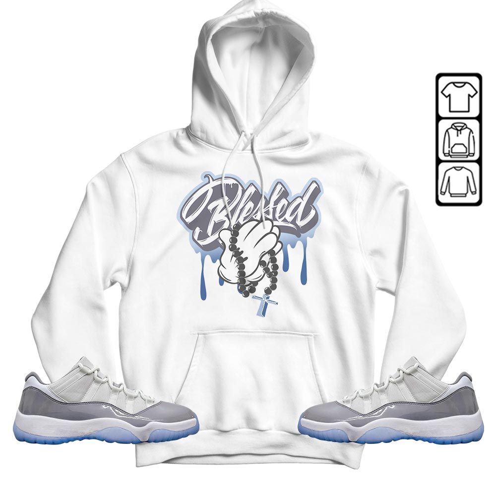 Blessed Drip Sneaker Shirt Match Cement Grey 11s, Jordan 11 Low Cement Grey MKO T-Shirt