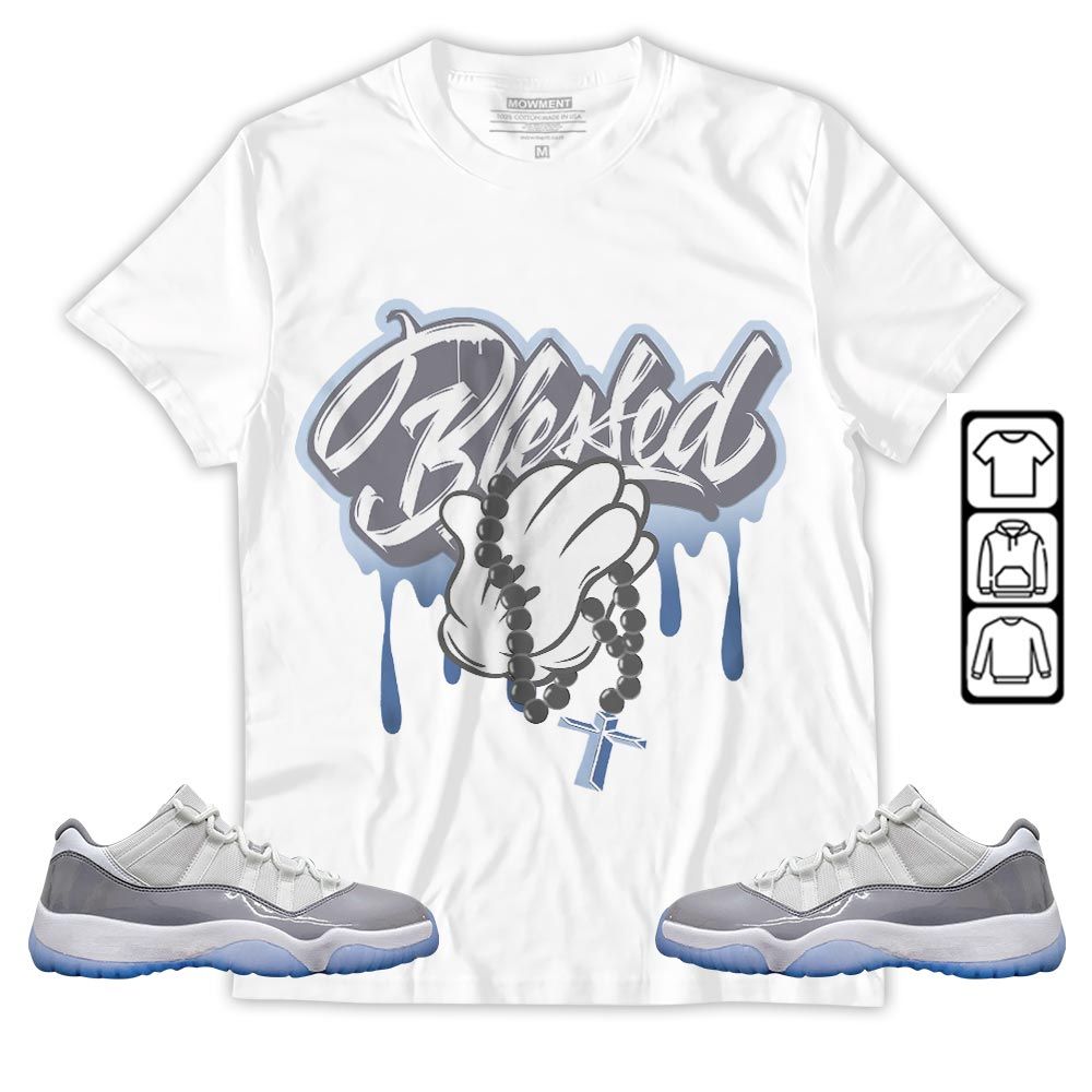 Blessed Drip Sneaker Shirt Match Cement Grey 11s, Jordan 11 Low Cement Grey MKO T-Shirt