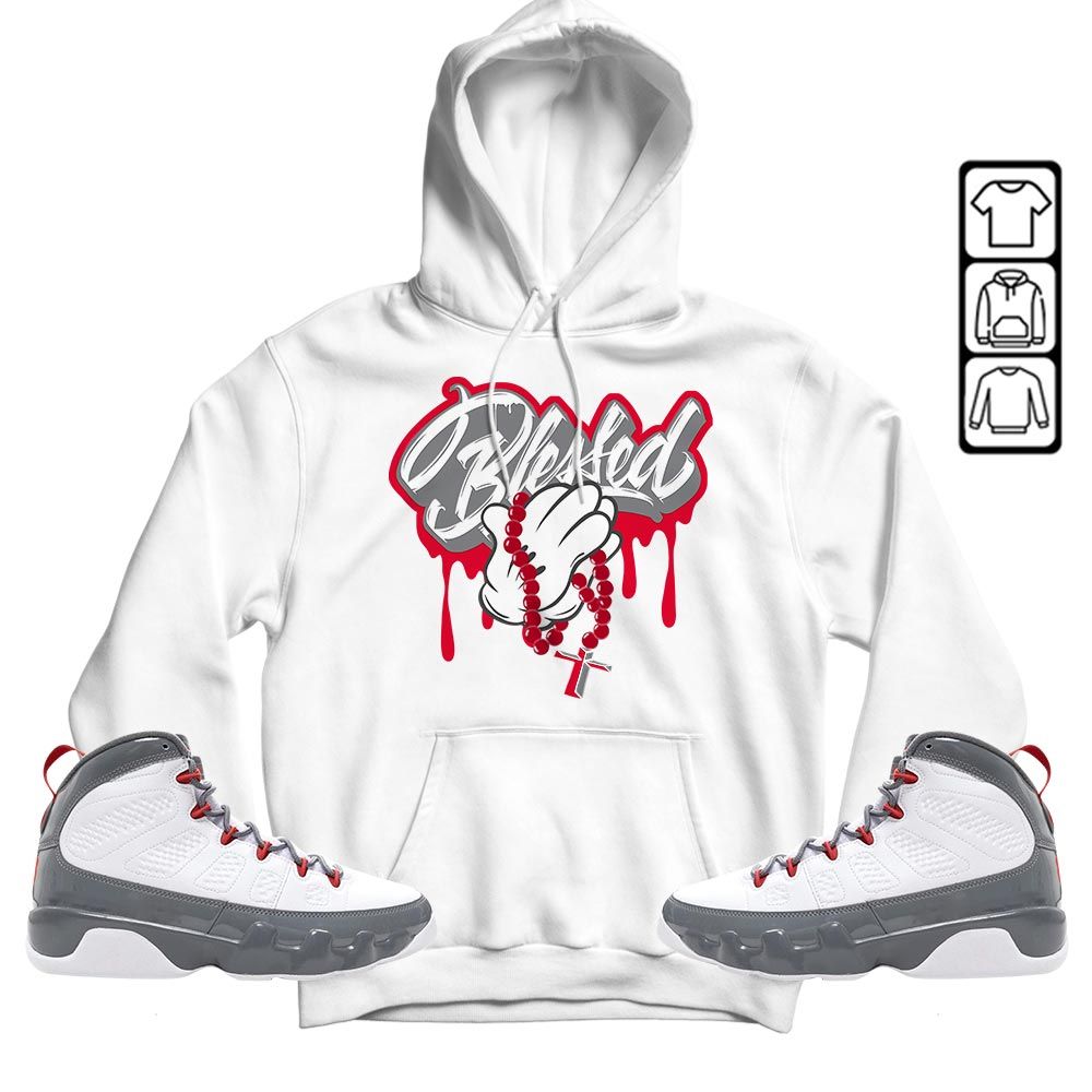 Blessed Drip Sneaker Shirt Match Fire Red 9s, Jordan 9 Retro Fire Red MKO T-Shirt