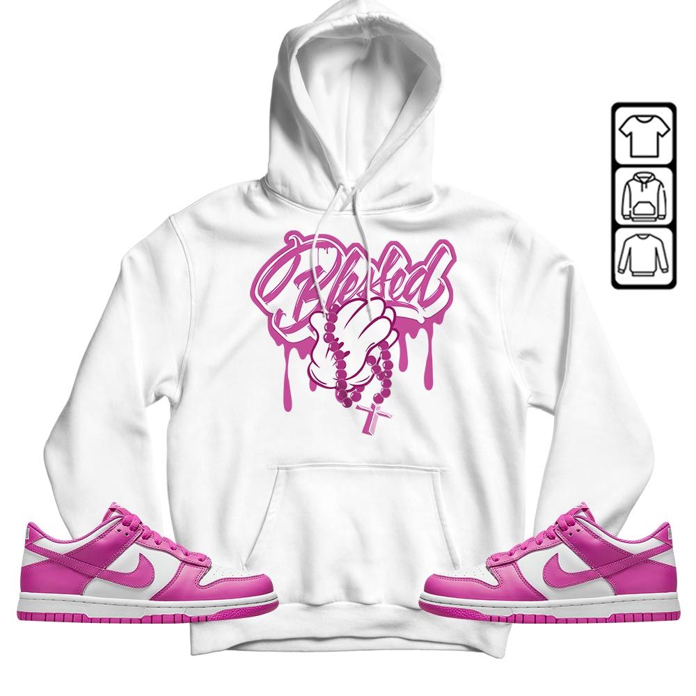 Blessed Drip Sneaker Shirt Match GS Active Fuchsia, Dunk Low Active Fuchsia MKO T-Shirt