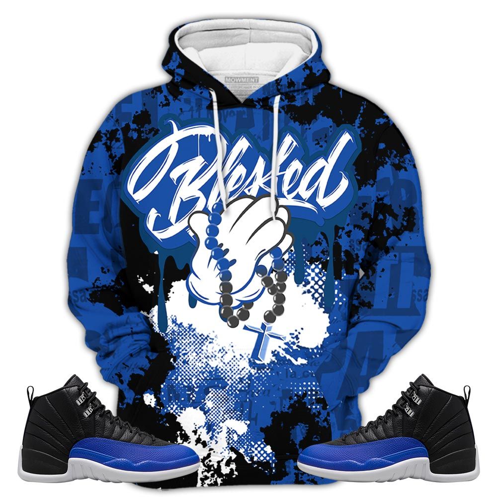 Blessed Drip Sneaker Shirt Match Hyper Royal 12S, Jordan 12 Hyper Royal Hoodie Sweatshirt Tee All Over Print MKO Shirt Blessed Drip Sneaker Shirt Match Hyper Royal 12S, Jordan 12 Hyper Royal Hoodie Sweatshirt Tee All Over Print MKO Shirt