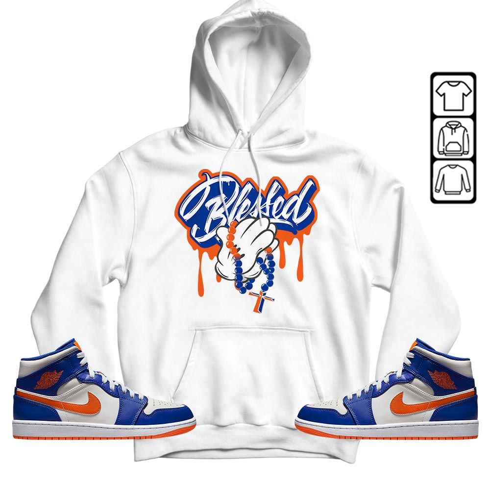 Blessed Drip Sneaker Shirt Match Mid Knicks 1s, Jordan 1 Mid Knicks MKO T-Shirt