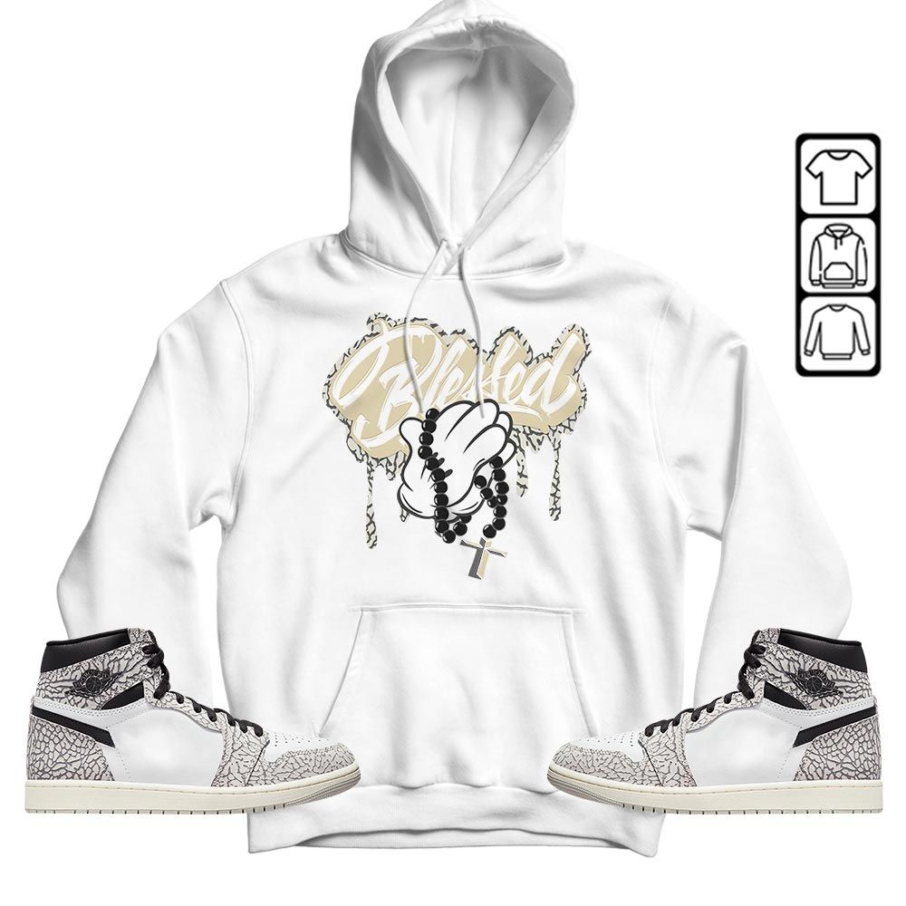 Blessed Drip Sneaker Shirt Match OG Elephant 1s, Jordan 1 White Cement MKO T-Shirt Blessed Drip Sneaker Shirt Match OG Elephant 1s, Jordan 1 White Cement MKO T-Shirt
