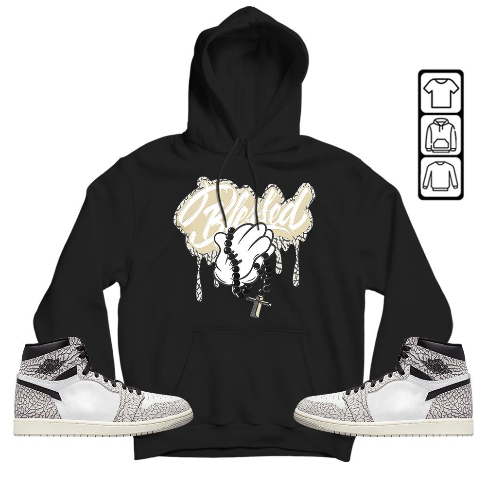 Blessed Drip Sneaker Shirt Match OG Elephant 1s, Jordan 1 White Cement MKO T-Shirt Blessed Drip Sneaker Shirt Match OG Elephant 1s, Jordan 1 White Cement MKO T-Shirt