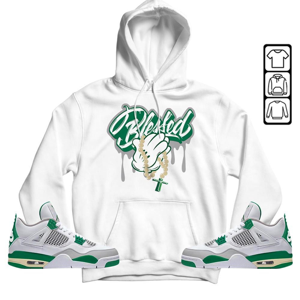 Blessed Drip Sneaker Shirt Match Retro Pine Green 4s, Jordan 4 Pine Green MKO T-Shirt