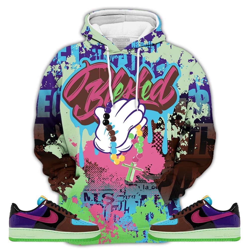 Blessed Drip Sneaker Shirt Match Sp Pine Green, Air Force 1 Undefeated Pink Prime Hoodie Sweatshirt Tee All Over Print MKO Shirt