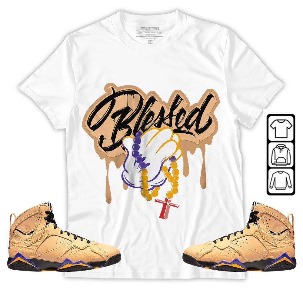 Blessed Drip Sneaker Shirt Match Vachetta Tan 7s, Jordan 7 SE Afrobeats MKO T-Shirt Blessed Drip Sneaker Shirt Match Vachetta Tan 7s, Jordan 7 SE Afrobeats MKO T-Shirt