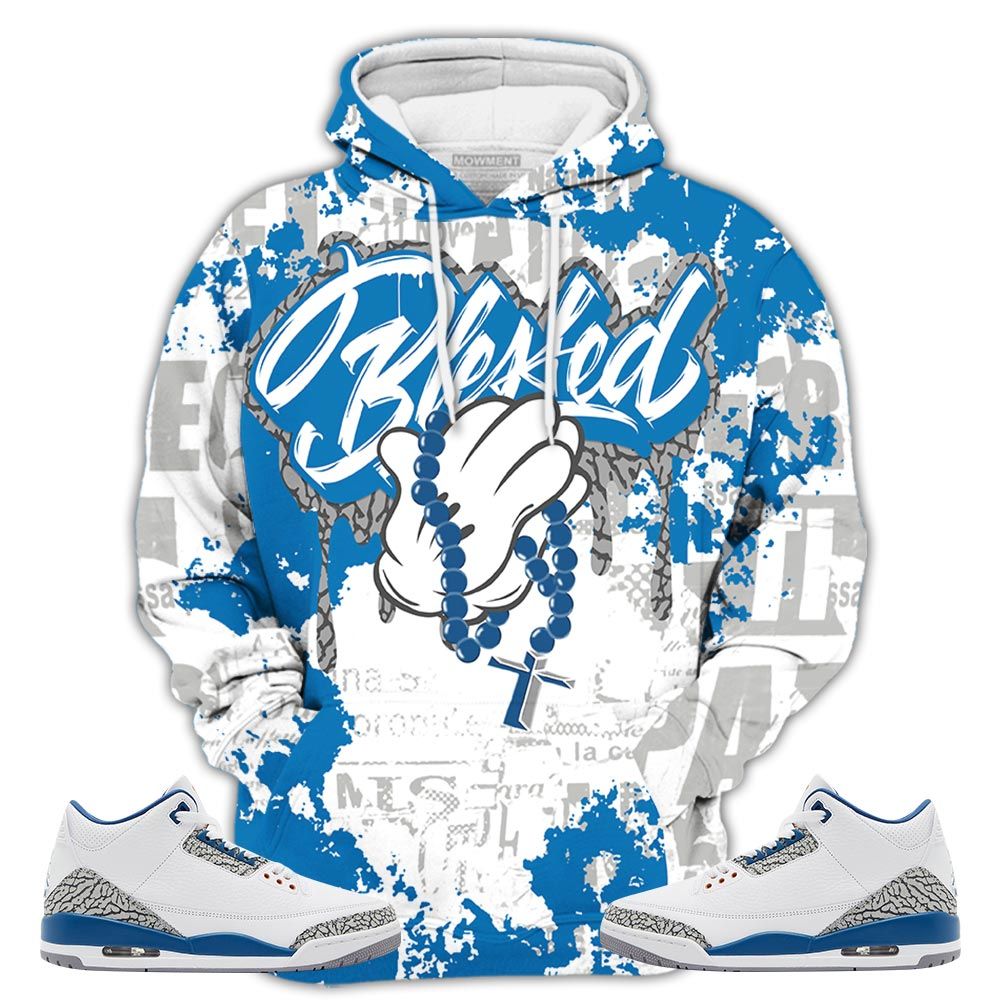Blessed Drip Sneaker Shirt Match Wizards 3S, Jordan Retro 3 Wizards Hoodie Sweatshirt Tee All Over Print MKO Shirt