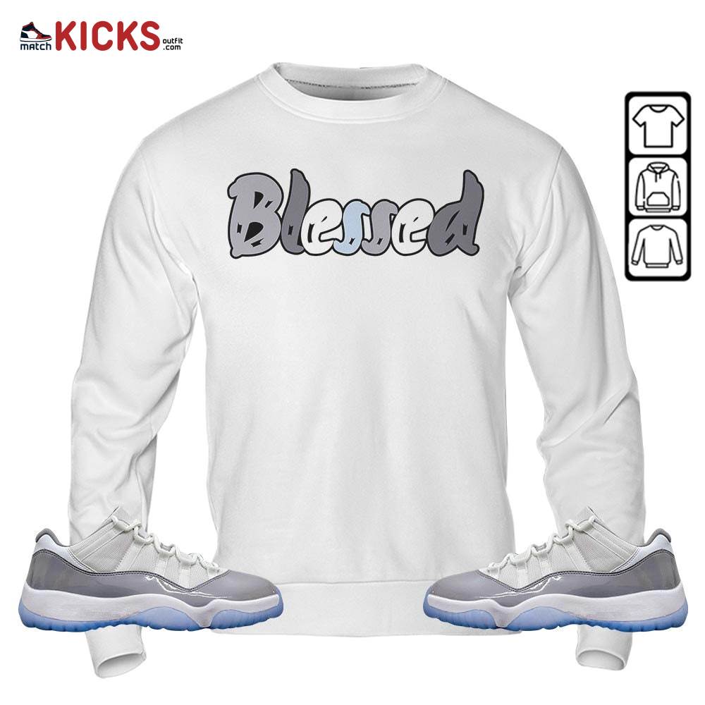 blessed Sneaker Shirt Match Cement Grey 11s, Jordan 11 Low Cement Grey MKO T-Shirt blessed Sneaker Shirt Match Cement Grey 11s, Jordan 11 Low Cement Grey MKO T-Shirt