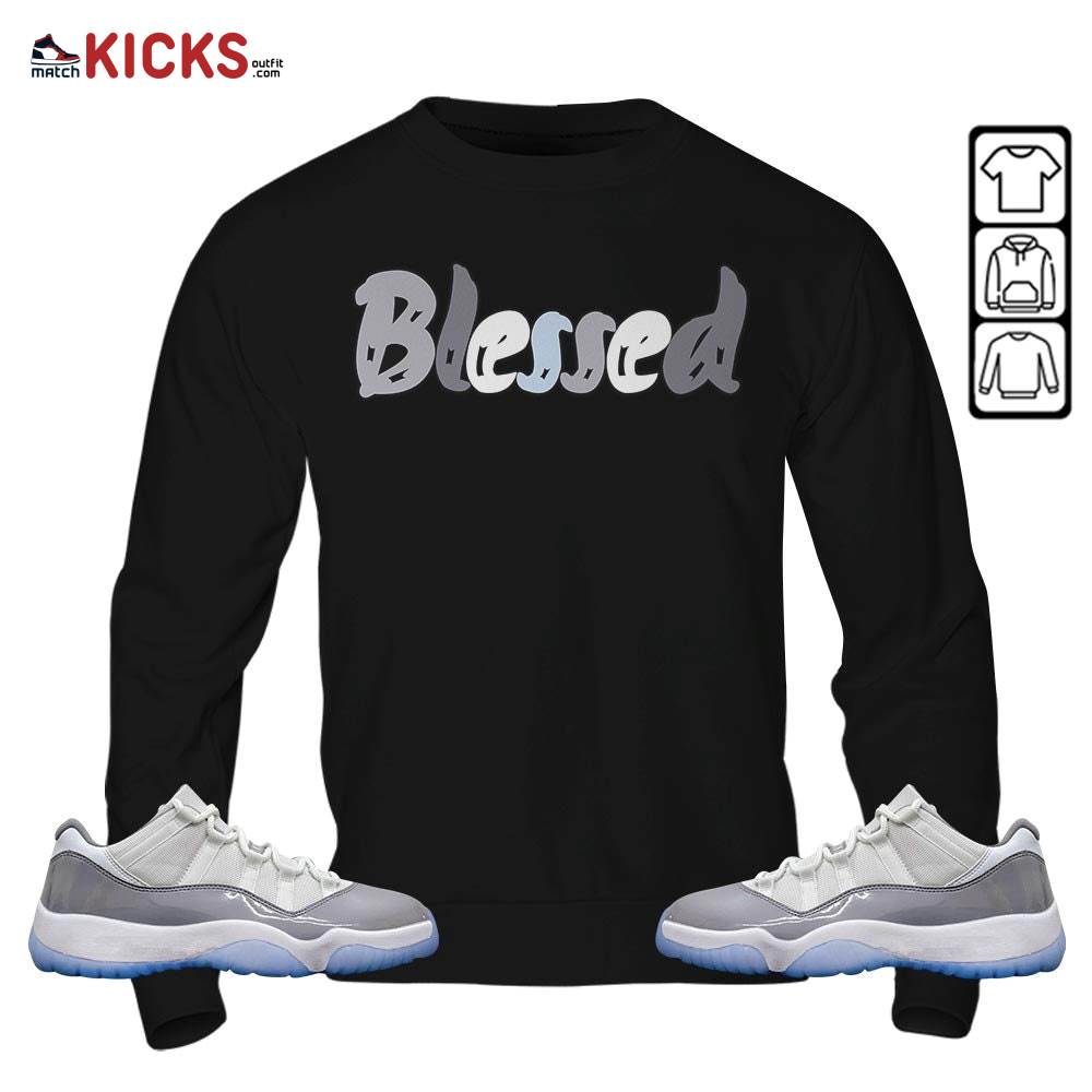 blessed Sneaker Shirt Match Cement Grey 11s, Jordan 11 Low Cement Grey MKO T-Shirt blessed Sneaker Shirt Match Cement Grey 11s, Jordan 11 Low Cement Grey MKO T-Shirt