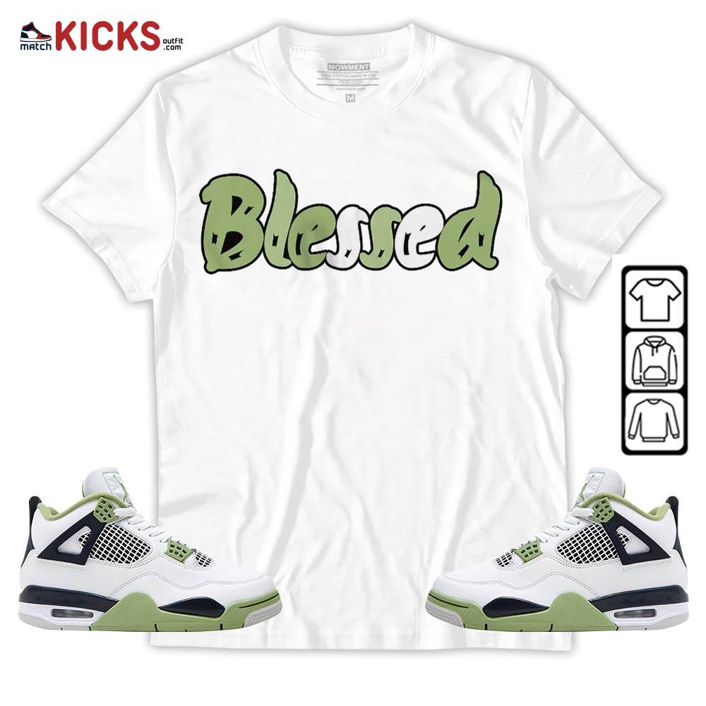 blessed Sneaker Shirt Match Retro Oil Green 4s, Jordan 4 Oil Green MKO T-Shirt