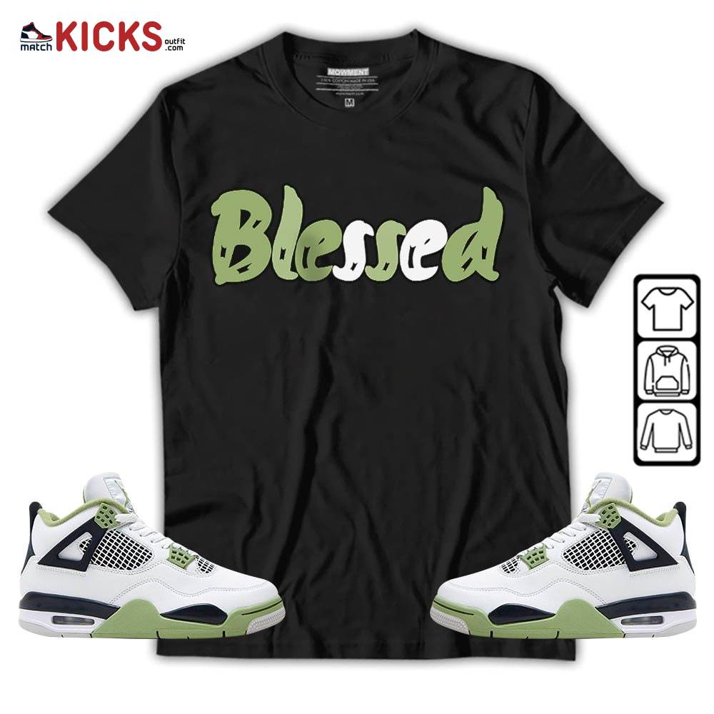 blessed Sneaker Shirt Match Retro Oil Green 4s, Jordan 4 Oil Green MKO T-Shirt blessed Sneaker Shirt Match Retro Oil Green 4s, Jordan 4 Oil Green MKO T-Shirt