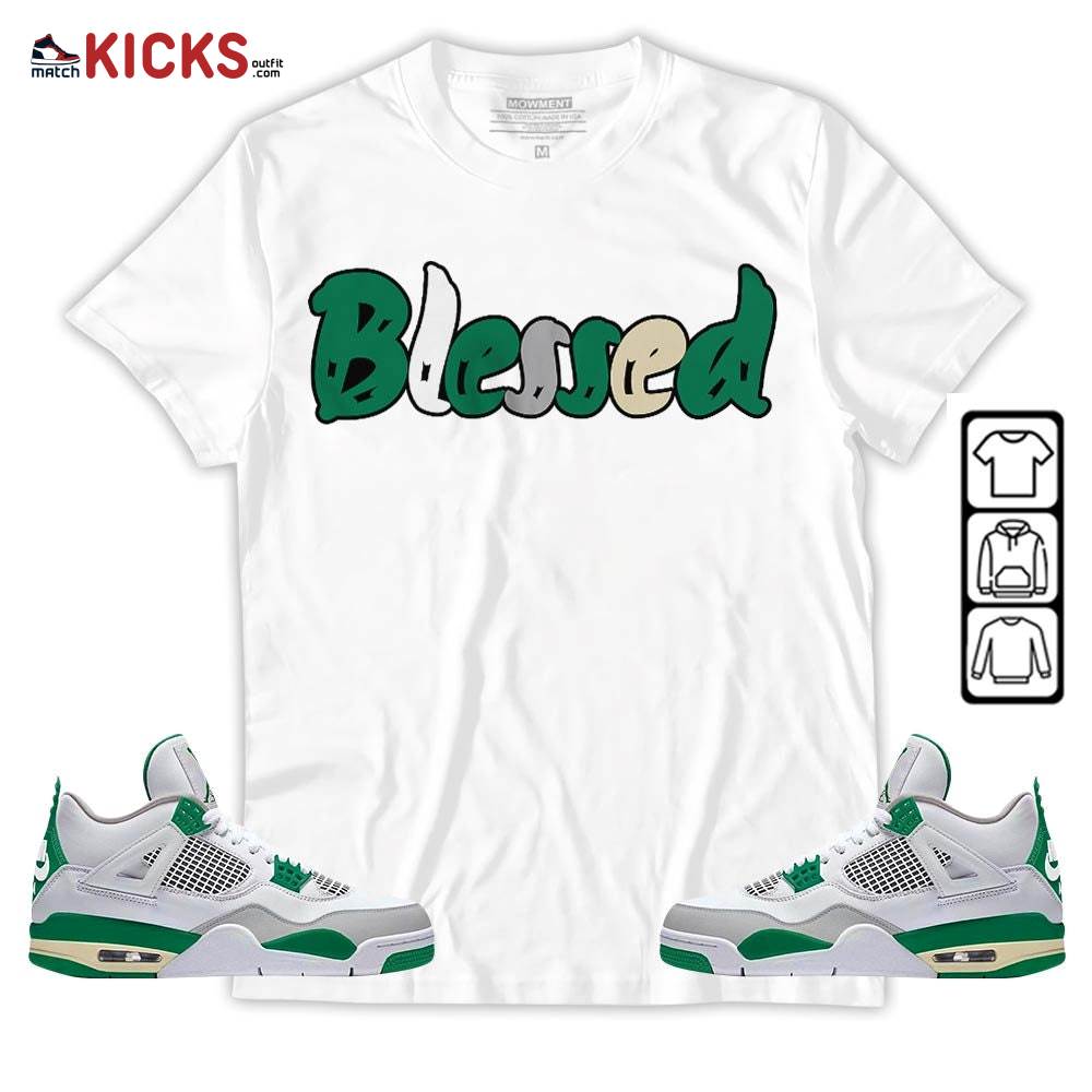 blessed Sneaker Shirt Match Retro Pine Green 4s, Jordan 4 Pine Green MKO T-Shirt