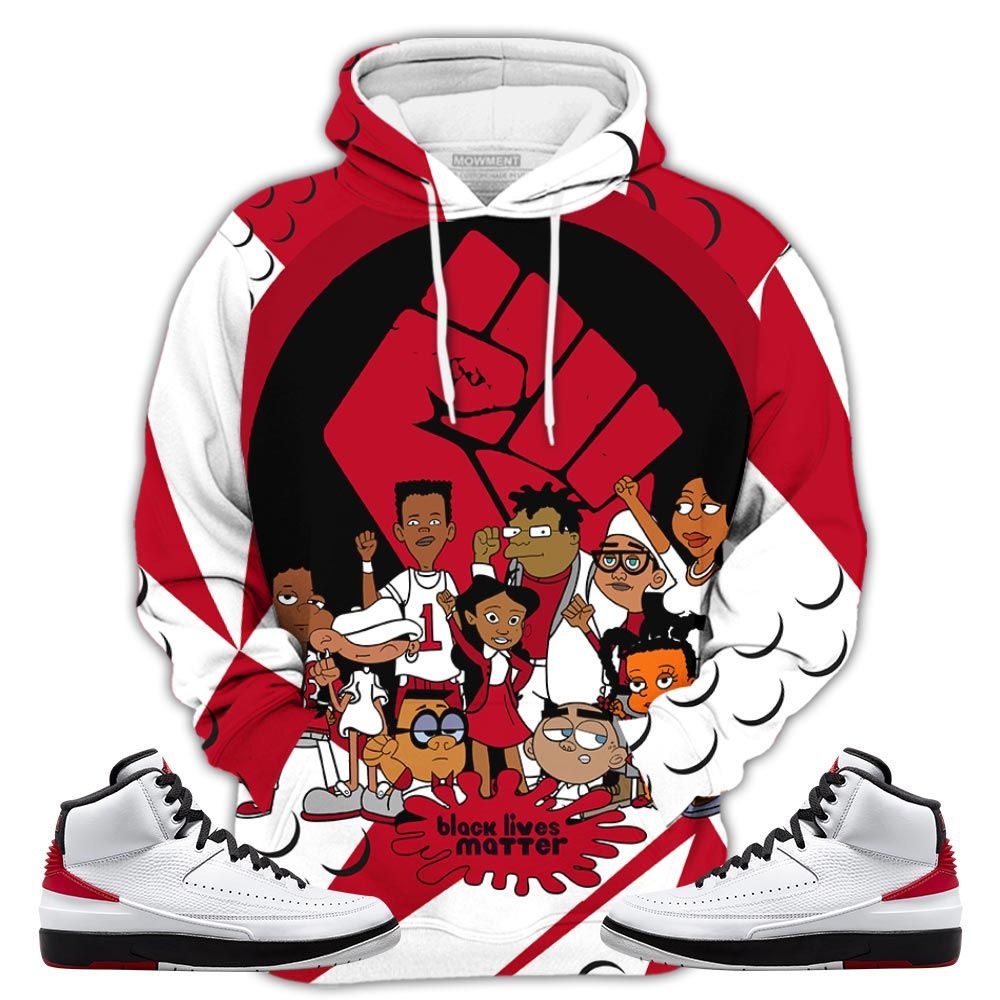 Blm Melanin 90S Sneaker Shirt Match 2 Chicago Varsity Red, Jordan Retro 2 Chicago Hoodie Sweatshirt Tee All Over Print MKO Shirt