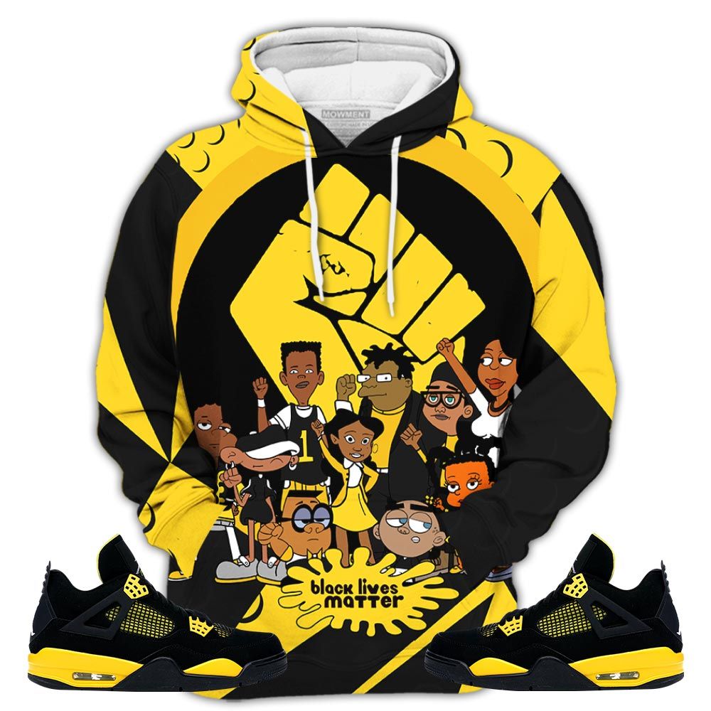 Blm Melanin 90S Sneaker Shirt Match 2023 Thunder 4S, Jordan Retro 4 Thunder Hoodie Sweatshirt Tee All Over Print MKO Shirt Blm Melanin 90S Sneaker Shirt Match 2023 Thunder 4S, Jordan Retro 4 Thunder Hoodie Sweatshirt Tee All Over Print MKO Shirt