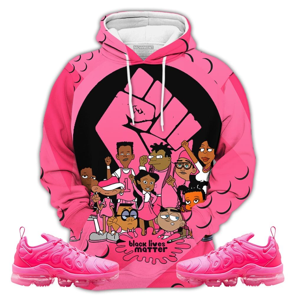 Blm Melanin 90S Sneaker Shirt Match Plus Triple Pink, Air Vapormax Plus Triple Pink Hoodie Sweatshirt Tee All Over Print MKO Shirt