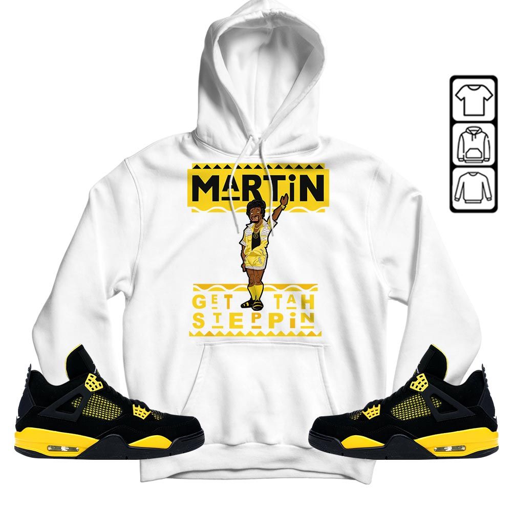 BLM Melanin Kids 90s Martin Tv Sneaker Shirt Match 2023 Thunder 4s, Jordan Retro 4 Thunder MKO T-Shirt