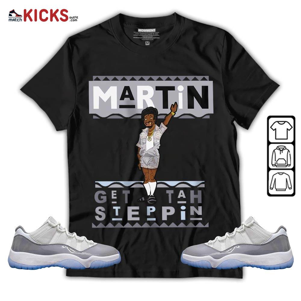 BLM Melanin Kids 90s Martin Tv Sneaker Shirt Match Cement Grey 11s, Jordan 11 Low Cement Grey MKO Hoodie