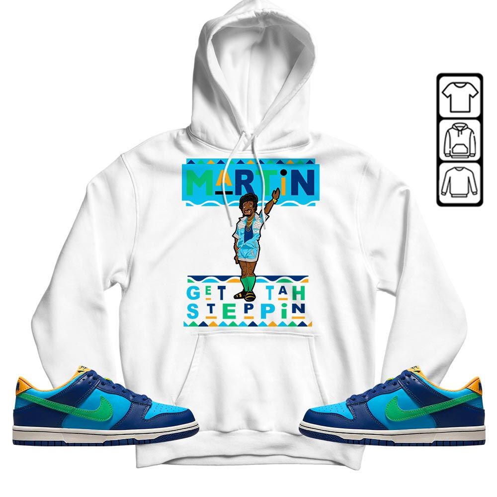 BLM Melanin Kids 90s Martin Tv Sneaker Shirt Match Dunk Low GS Kyrie, Dunk Low GS Electric Algae MKO T-Shirt