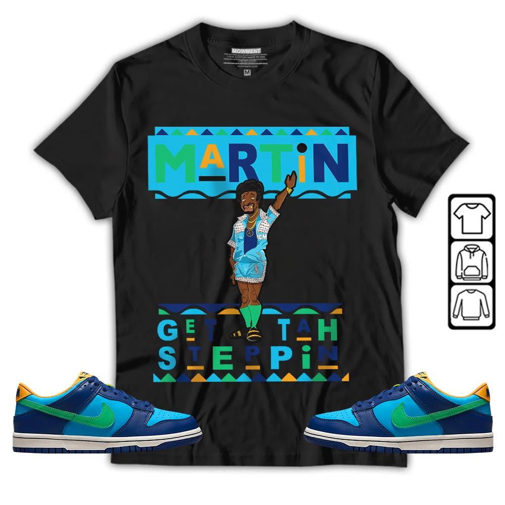 BLM Melanin Kids 90s Martin Tv Sneaker Shirt Match Dunk Low GS Kyrie, Dunk Low GS Electric Algae MKO T-Shirt
