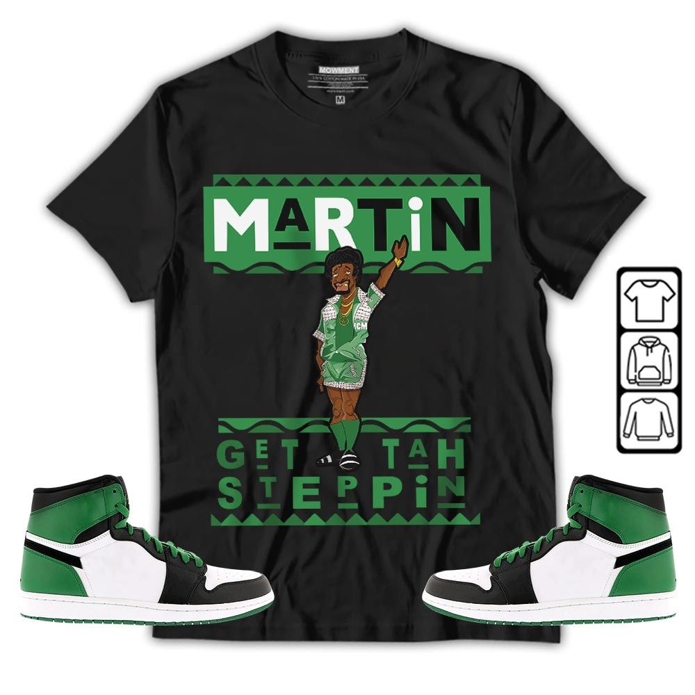 BLM Melanin Kids 90s Martin Tv Sneaker Shirt Match Lucky Green 1s, Jordan 1 Lucky Green MKO T-Shirt