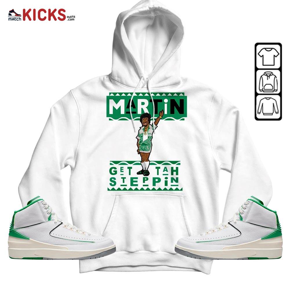 BLM Melanin Kids 90s Martin Tv Sneaker Shirt Match Lucky Green 2s, Jordan 2 Lucky Green MKO Hoodie