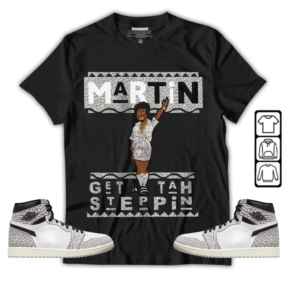 BLM Melanin Kids 90s Martin Tv Sneaker Shirt Match OG Elephant 1s, Jordan 1 White Cement MKO T-Shirt BLM Melanin Kids 90s Martin Tv Sneaker Shirt Match OG Elephant 1s, Jordan 1 White Cement MKO T-Shirt