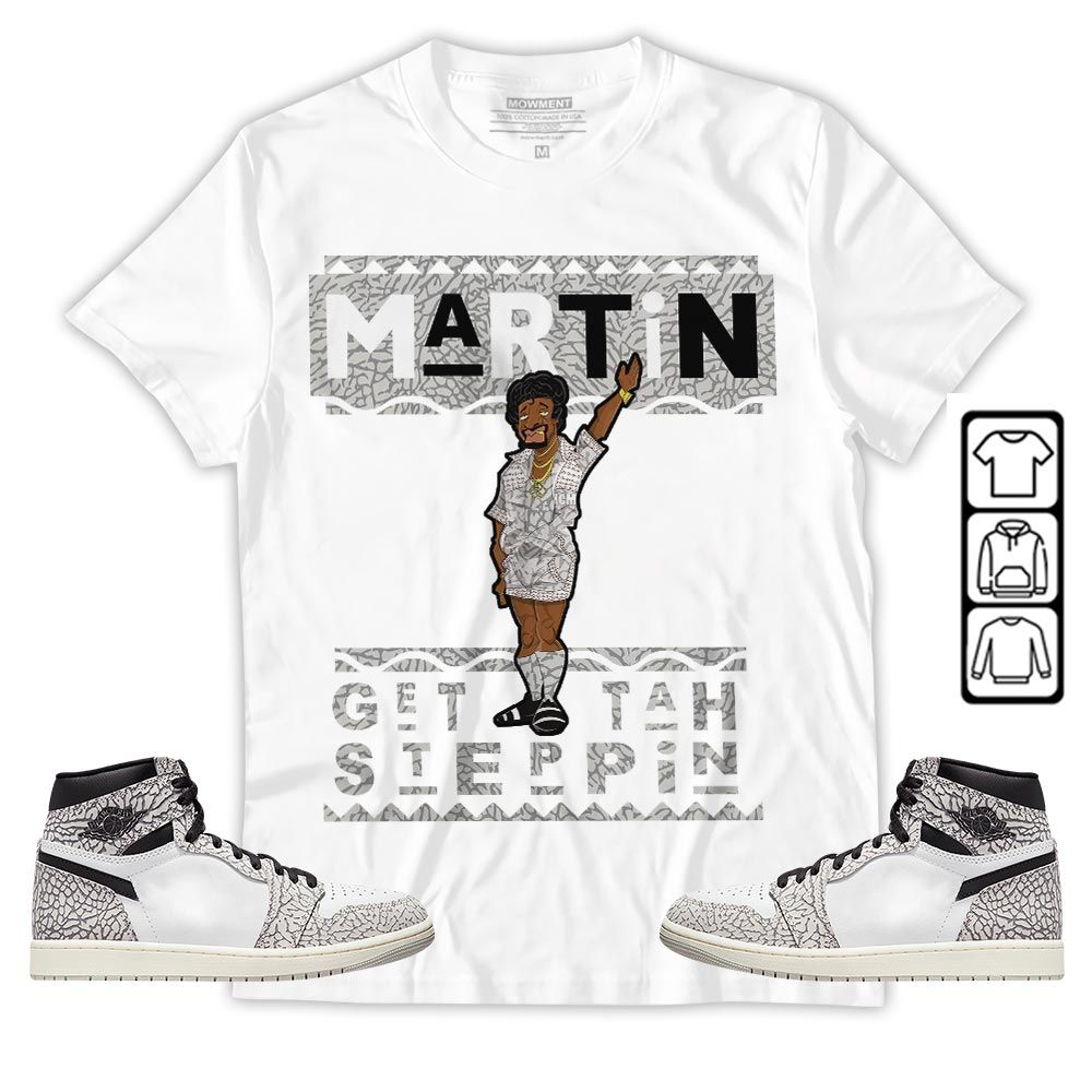 BLM Melanin Kids 90s Martin Tv Sneaker Shirt Match OG Elephant 1s, Jordan 1 White Cement MKO T-Shirt BLM Melanin Kids 90s Martin Tv Sneaker Shirt Match OG Elephant 1s, Jordan 1 White Cement MKO T-Shirt