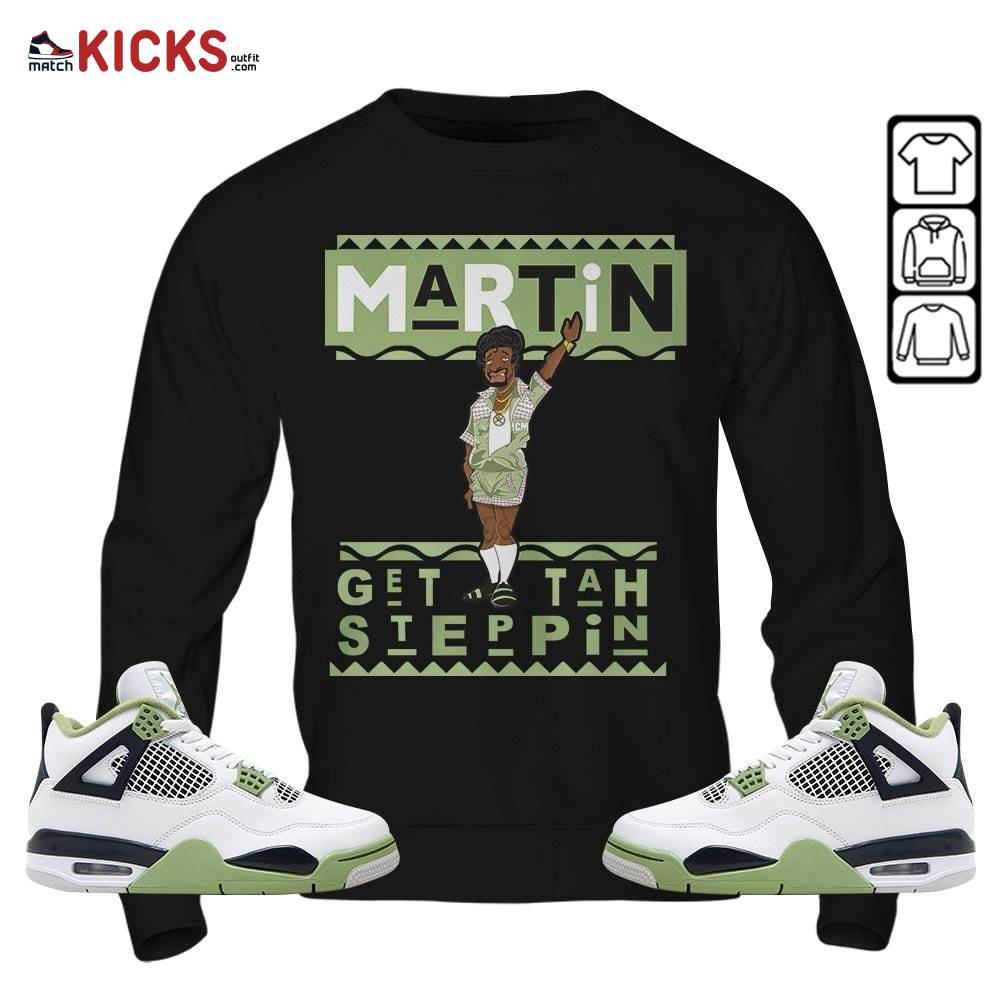 BLM Melanin Kids 90s Martin Tv Sneaker Shirt Match Retro Oil Green 4s, Jordan 4 Oil Green MKO Sweatshirt BLM Melanin Kids 90s Martin Tv Sneaker Shirt Match Retro Oil Green 4s, Jordan 4 Oil Green MKO Sweatshirt