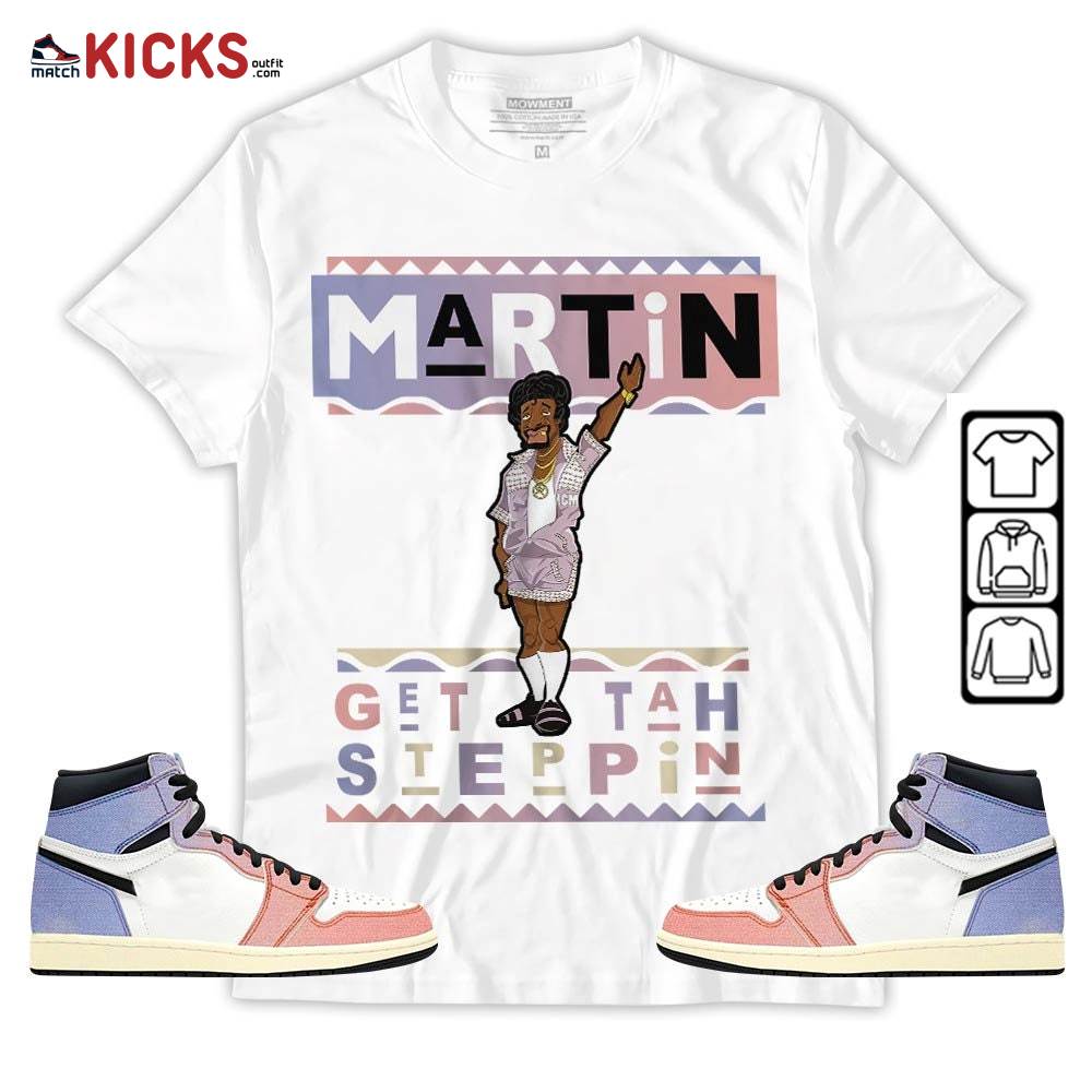 BLM Melanin Kids 90s Martin Tv Sneaker Shirt Match Retro Skyline 1s, Jordan 1 High OG Skyline MKO T-Shirt