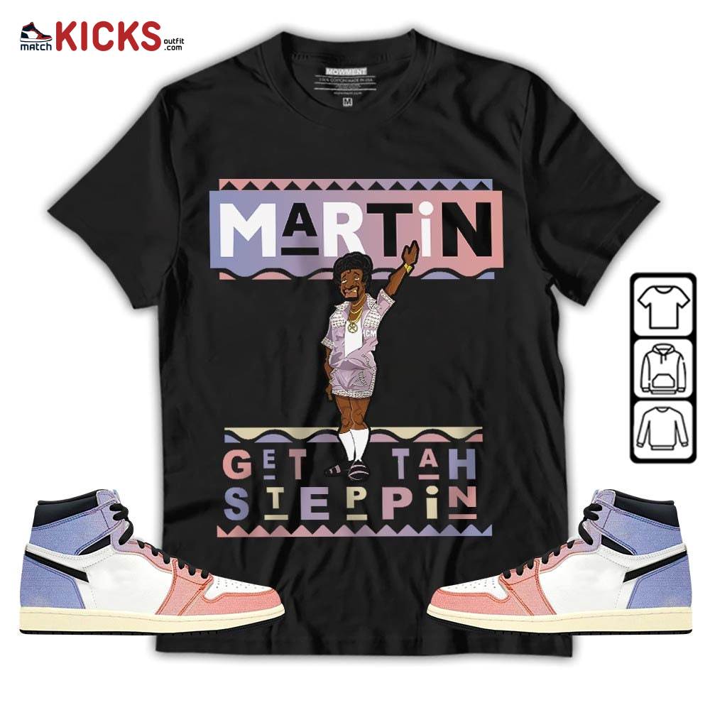 BLM Melanin Kids 90s Martin Tv Sneaker Shirt Match Retro Skyline 1s, Jordan 1 High OG Skyline MKO T-Shirt