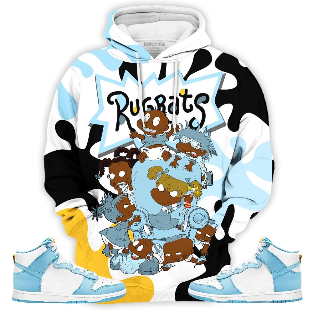 Blm Rugrats Melanin 90S Baby Sneaker Shirt Match Dunk High Blue Chill, Dunk High Homer Simpson Hoodie Sweatshirt Tee All Over Print MKO Shirt