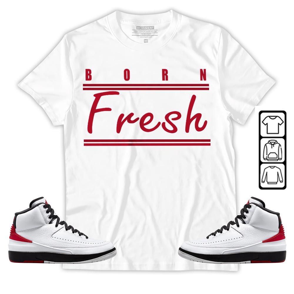 Born Fresh Heads Basketball Sneaker Shirt Match 2 Chicago Varsity Red, Jordan Retro 2 Chicago MKO T-Shirt Born Fresh Heads Basketball Sneaker Shirt Match 2 Chicago Varsity Red, Jordan Retro 2 Chicago MKO T-Shirt