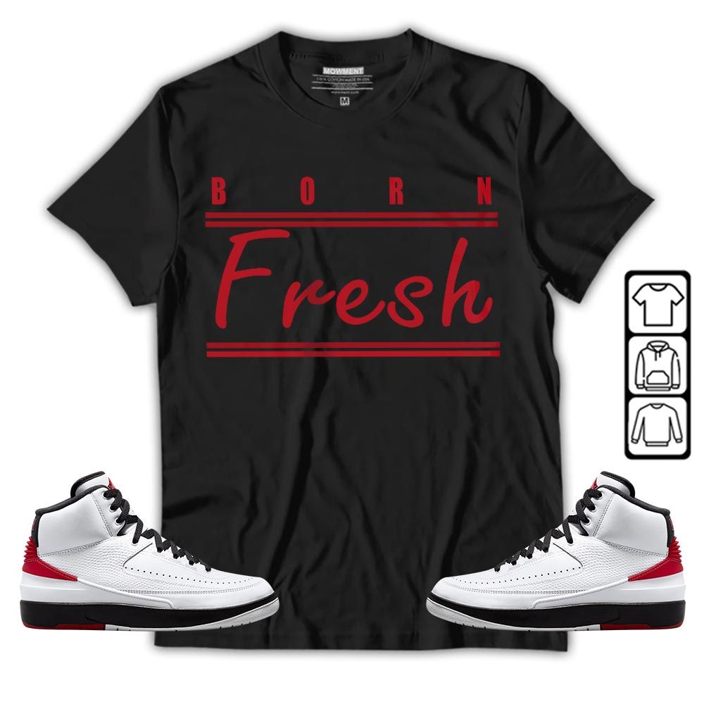 Born Fresh Heads Basketball Sneaker Shirt Match 2 Chicago Varsity Red, Jordan Retro 2 Chicago MKO T-Shirt Born Fresh Heads Basketball Sneaker Shirt Match 2 Chicago Varsity Red, Jordan Retro 2 Chicago MKO T-Shirt