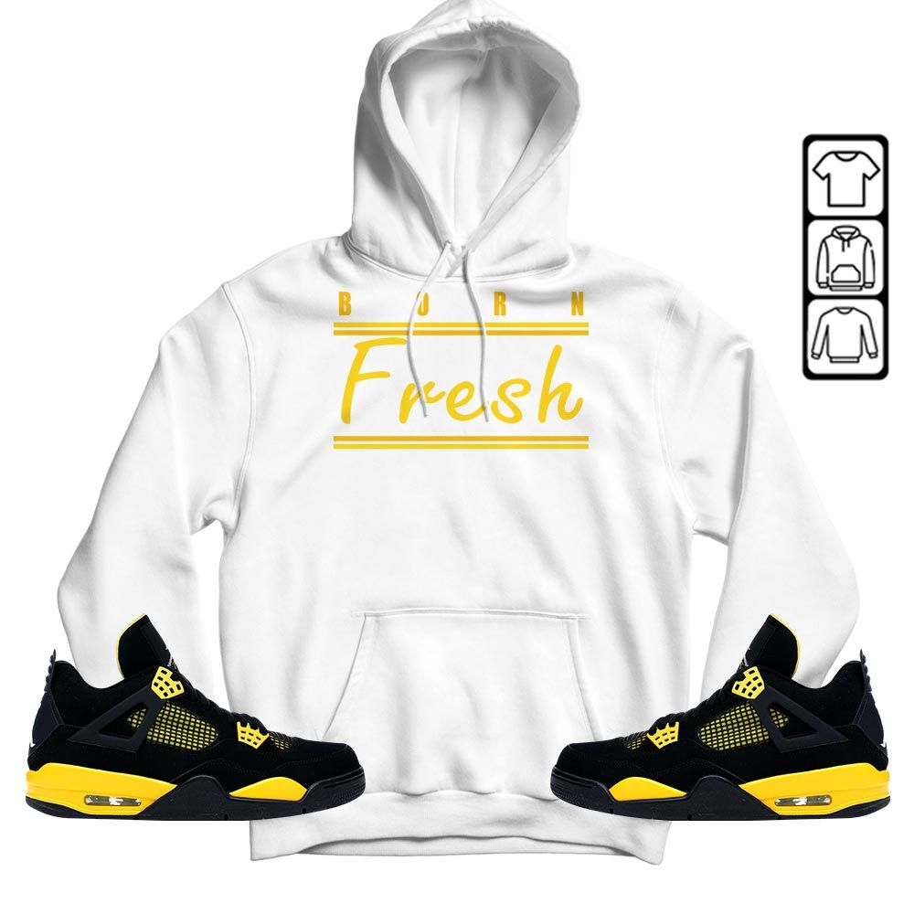 Born Fresh Heads Basketball Sneaker Shirt Match 2023 Thunder 4s, Jordan Retro 4 Thunder MKO T-Shirt