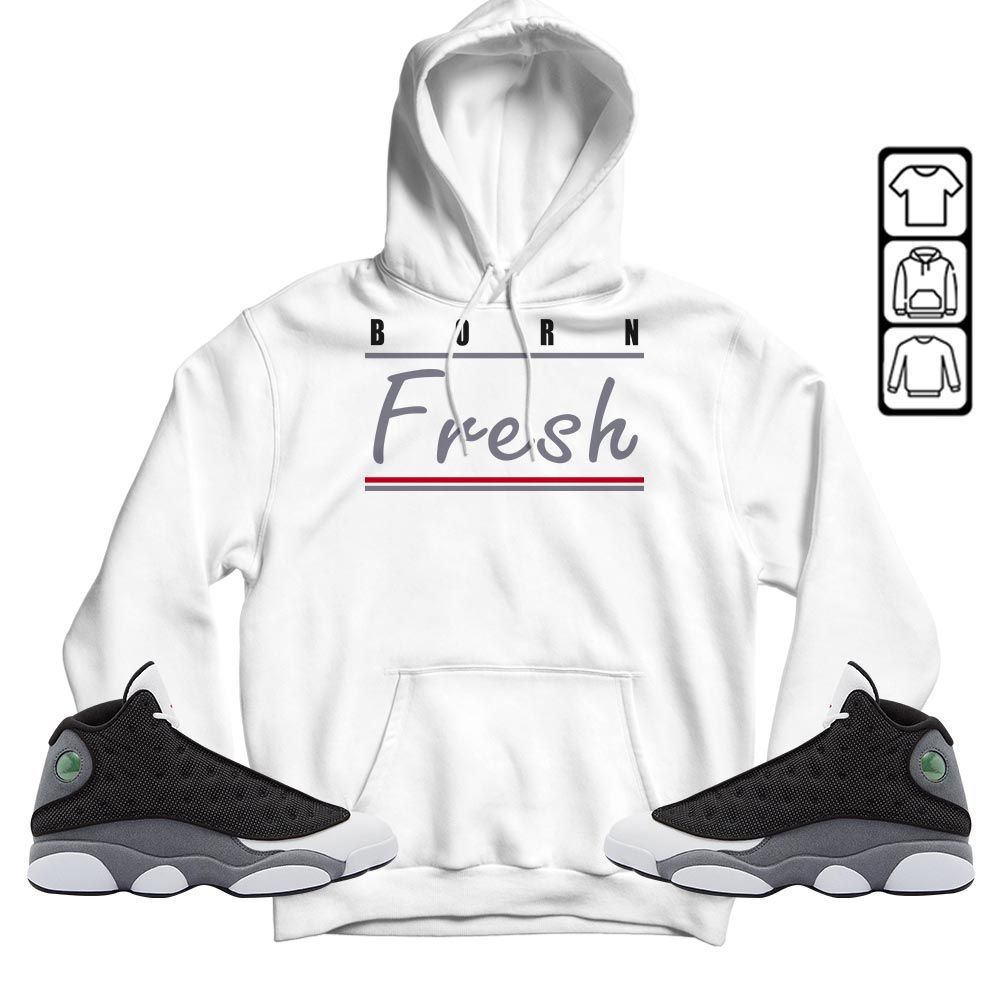 Born Fresh Heads Basketball Sneaker Shirt Match Black Flint 13s, Jordan Retro 13 Black Flint MKO T-Shirt