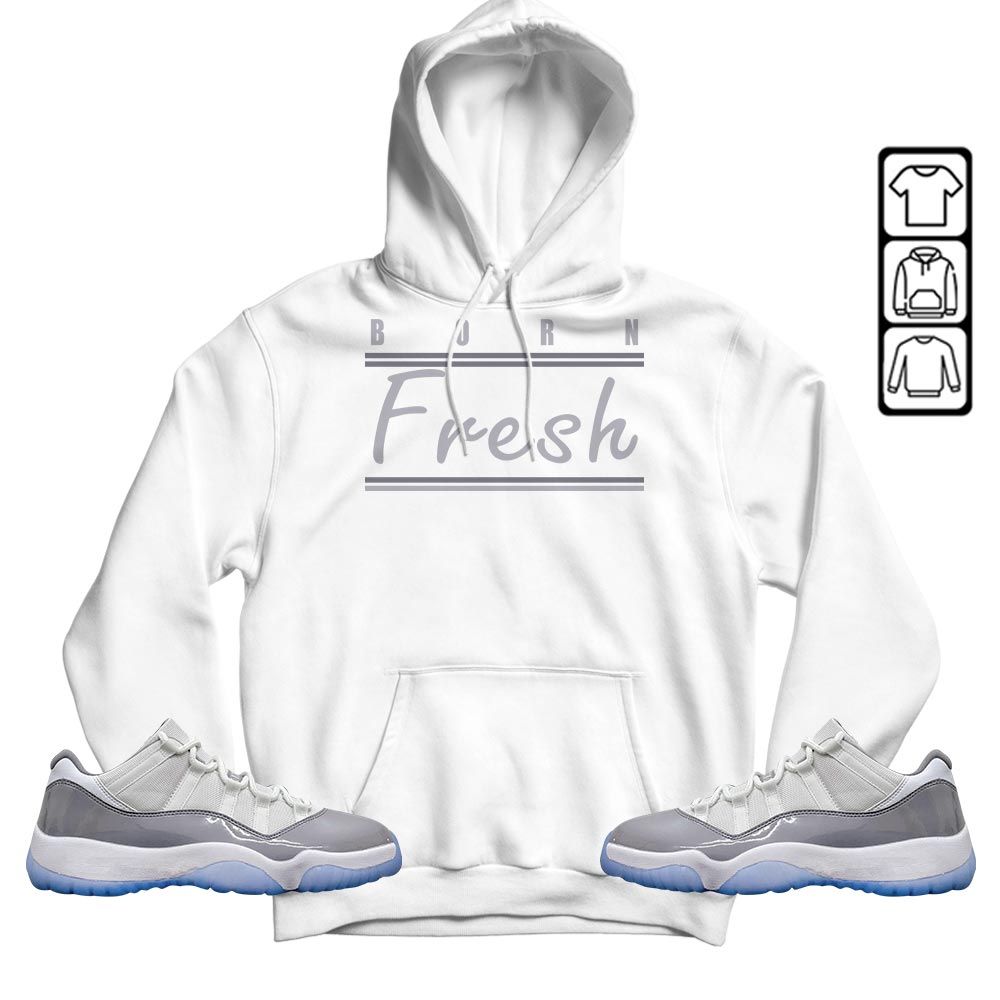 Born Fresh Heads Basketball Sneaker Shirt Match Cement Grey 11s, Jordan 11 Low Cement Grey MKO T-Shirt