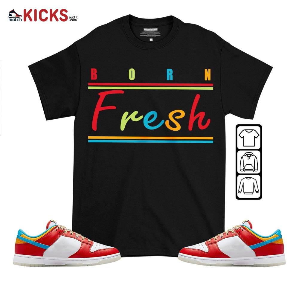 Born Fresh Heads Basketball Sneaker Shirt Match Fruity Pebbles Dunk Low, Dunk Low Fruity Pebbles MKO T-Shirt