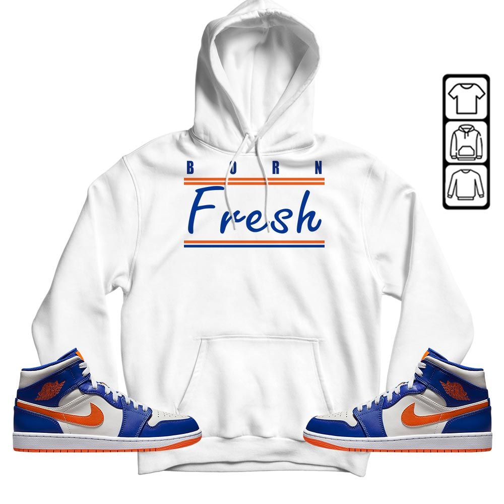 Born Fresh Heads Basketball Sneaker Shirt Match Mid Knicks 1s, Jordan 1 Mid Knicks MKO T-Shirt